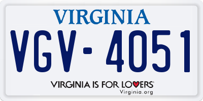 VA license plate VGV4051