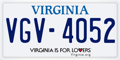 VA license plate VGV4052