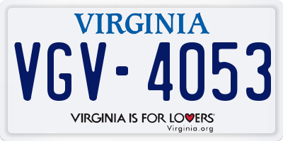 VA license plate VGV4053