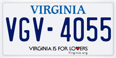 VA license plate VGV4055