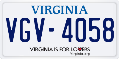 VA license plate VGV4058
