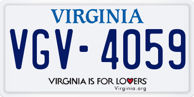 VA license plate VGV4059