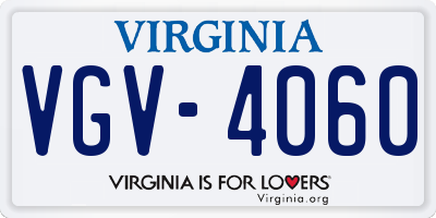 VA license plate VGV4060