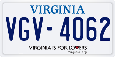VA license plate VGV4062