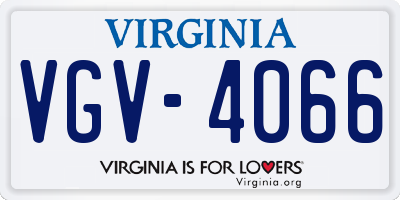 VA license plate VGV4066