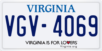 VA license plate VGV4069