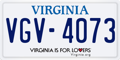 VA license plate VGV4073