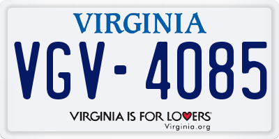 VA license plate VGV4085