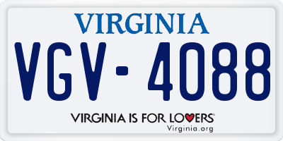 VA license plate VGV4088