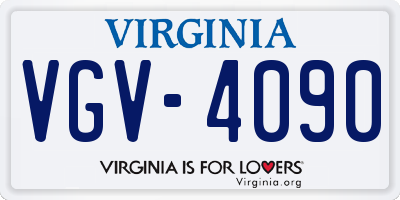 VA license plate VGV4090