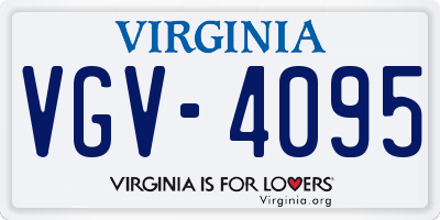 VA license plate VGV4095