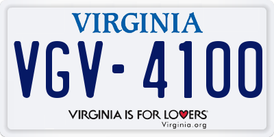 VA license plate VGV4100