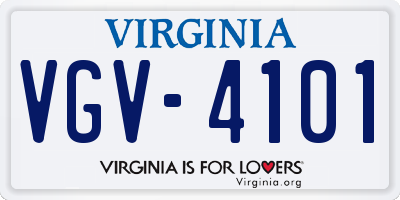 VA license plate VGV4101