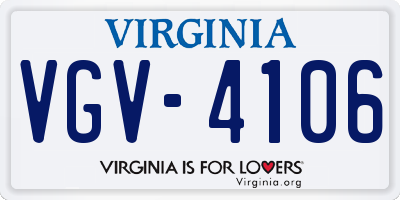 VA license plate VGV4106