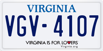 VA license plate VGV4107