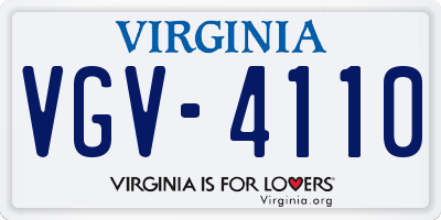 VA license plate VGV4110