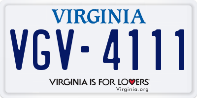 VA license plate VGV4111