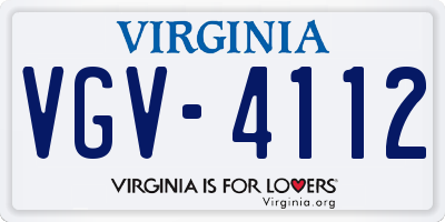 VA license plate VGV4112