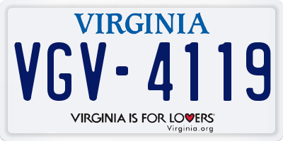 VA license plate VGV4119