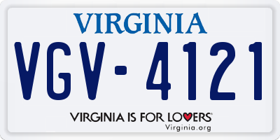 VA license plate VGV4121
