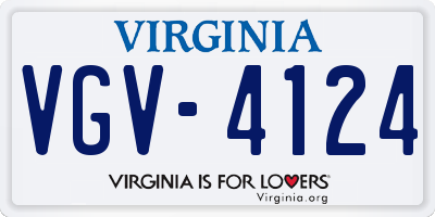 VA license plate VGV4124