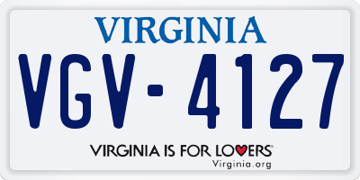 VA license plate VGV4127