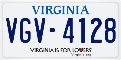 VA license plate VGV4128