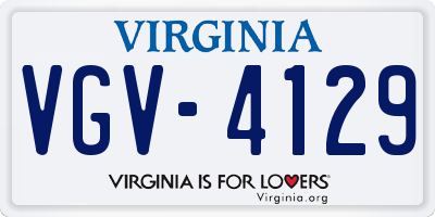 VA license plate VGV4129