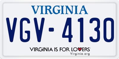 VA license plate VGV4130