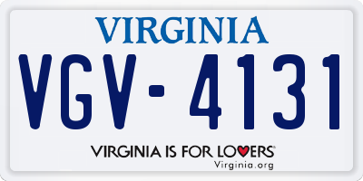 VA license plate VGV4131