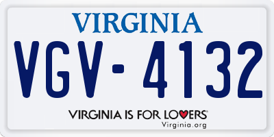 VA license plate VGV4132