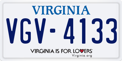 VA license plate VGV4133
