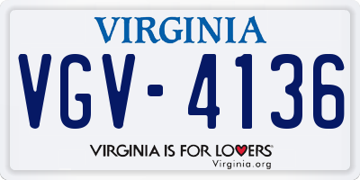 VA license plate VGV4136