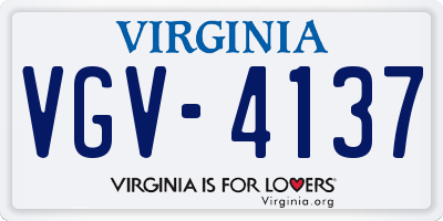 VA license plate VGV4137
