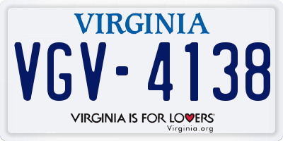 VA license plate VGV4138