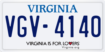 VA license plate VGV4140