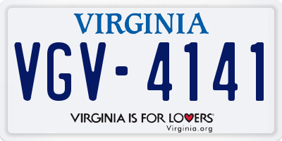 VA license plate VGV4141