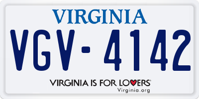 VA license plate VGV4142