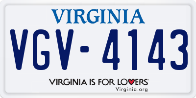 VA license plate VGV4143