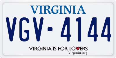 VA license plate VGV4144