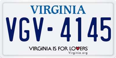 VA license plate VGV4145