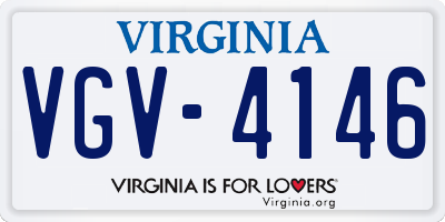 VA license plate VGV4146