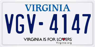 VA license plate VGV4147