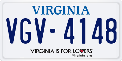 VA license plate VGV4148