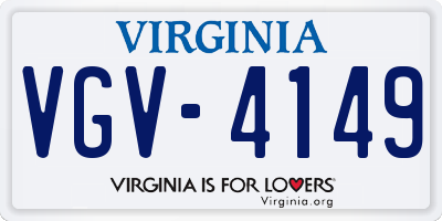 VA license plate VGV4149
