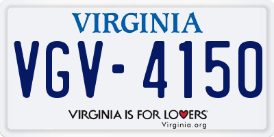 VA license plate VGV4150