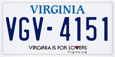 VA license plate VGV4151