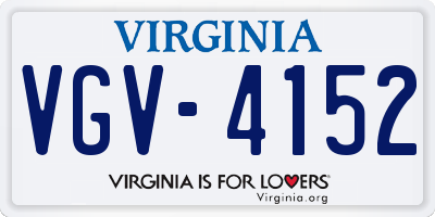 VA license plate VGV4152