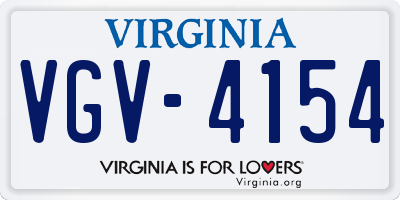 VA license plate VGV4154