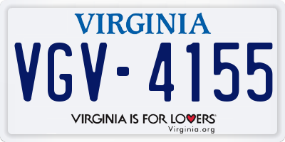 VA license plate VGV4155